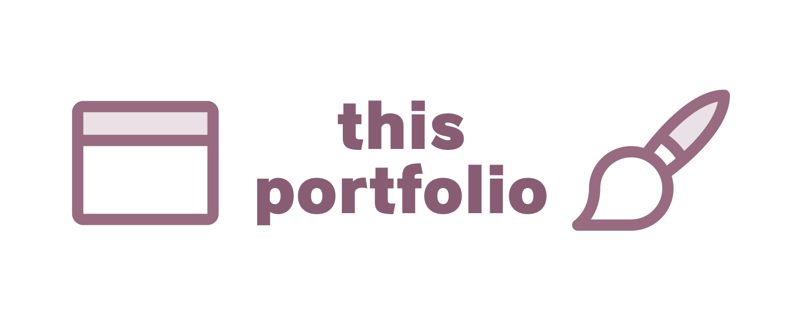 This portfolio title between browser and paintbrush icons